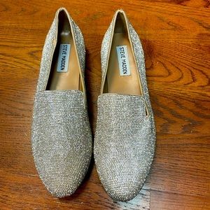 Steve Madden silver sparkle loafers size 7.5